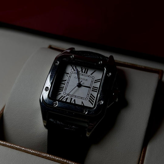 Cartier Santos Dumont Leather Classic For Her – Black - Giiz store