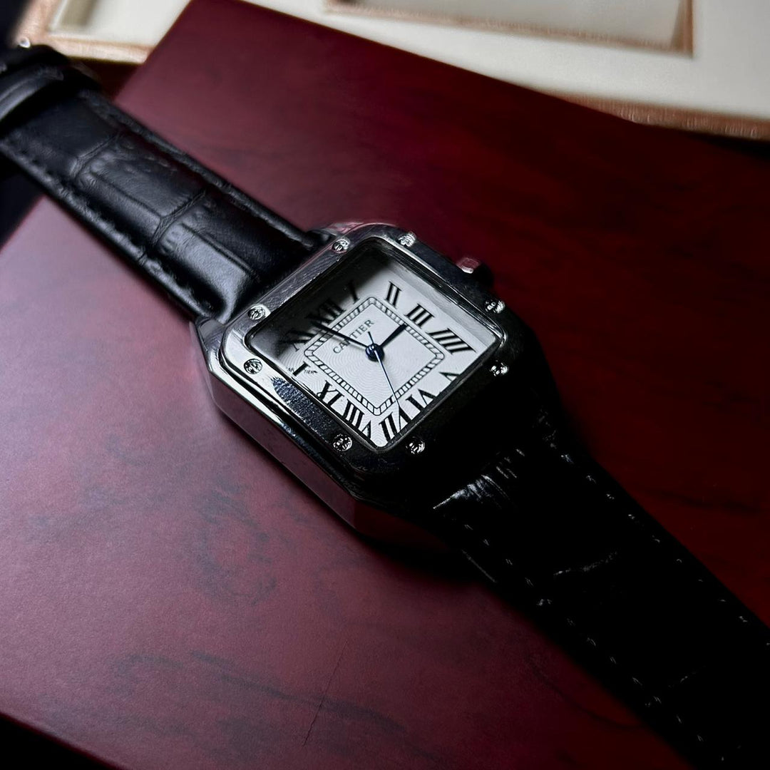 Cartier Santos Dumont Leather Classic For Her – Black - Giiz store