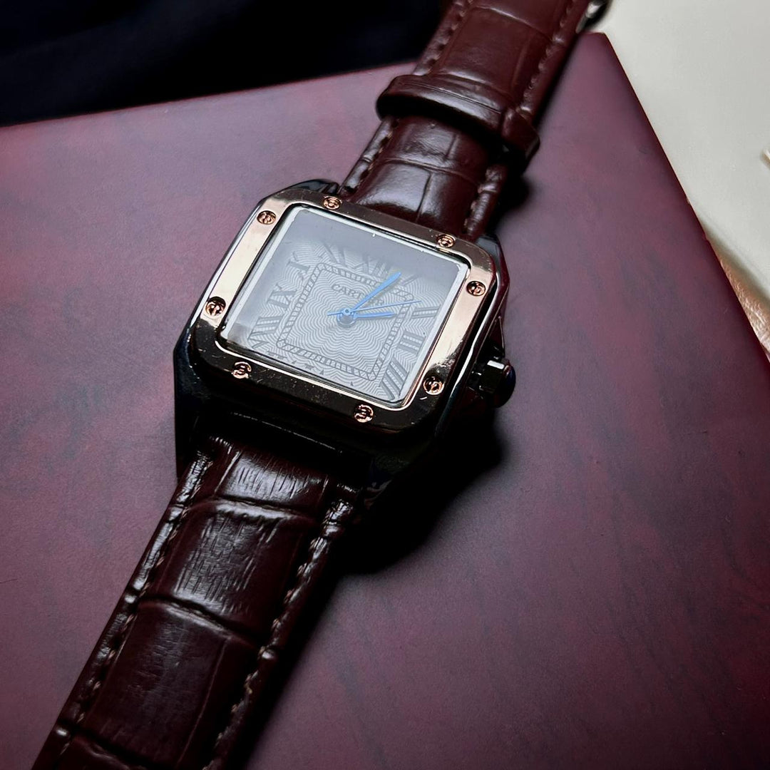 Cartier Santos Dumont Leather Classic For Her – Brown - Giiz store