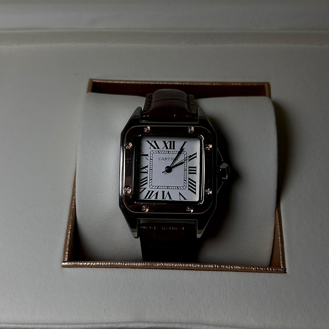 Cartier Santos Dumont Leather Classic For Her – Brown - Giiz store