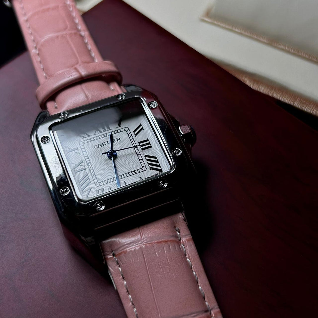 Cartier Santos Dumont Leather Classic For Her – Pink - Giiz store