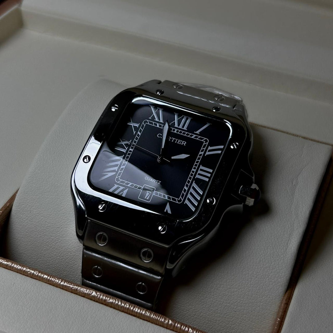 Cartier Santos For Him - Stainless Steel with Black Dial - Giiz store