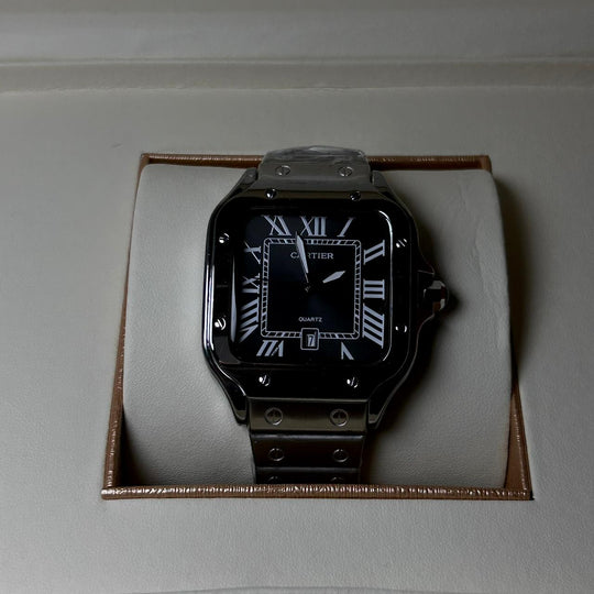Cartier Santos For Him - Stainless Steel with Black Dial - Giiz store