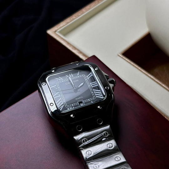 Cartier Santos For Him - Stainless Steel with Black Dial - Giiz store