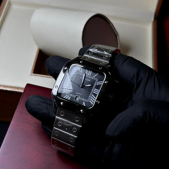 Cartier Santos For Him - Stainless Steel with Black Dial - Giiz store