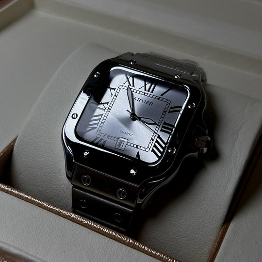 Cartier Santos For Him - Stainless Steel with Silver Dial - Giiz store