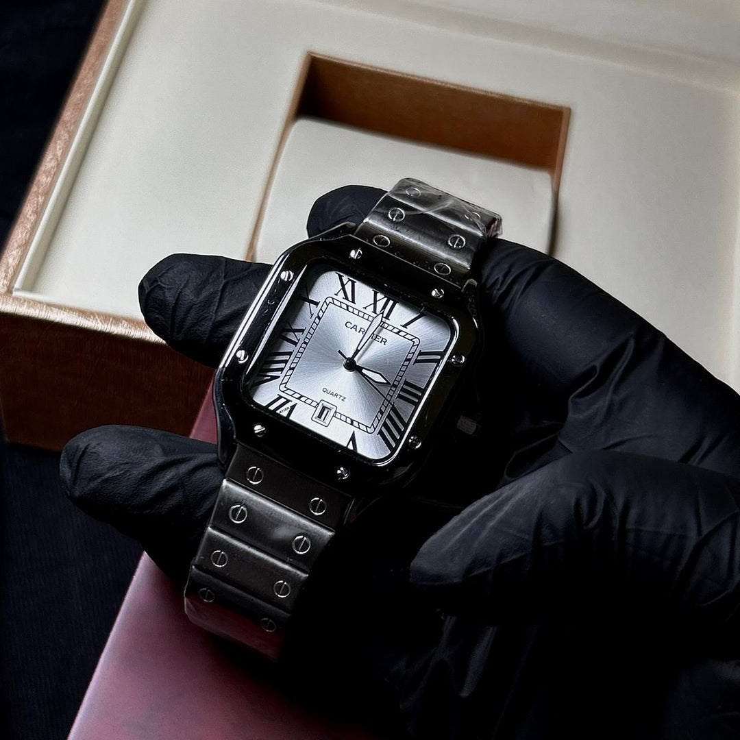 Cartier Santos For Him - Stainless Steel with Silver Dial - Giiz store