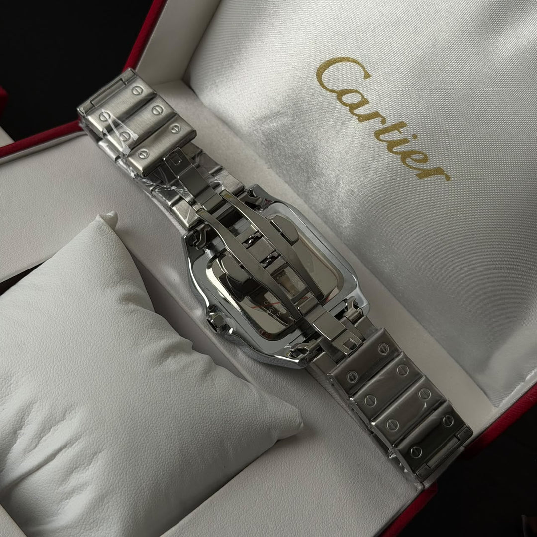 Cartier Santos Skeleton For Him - Silver Panda Dial - Giiz store