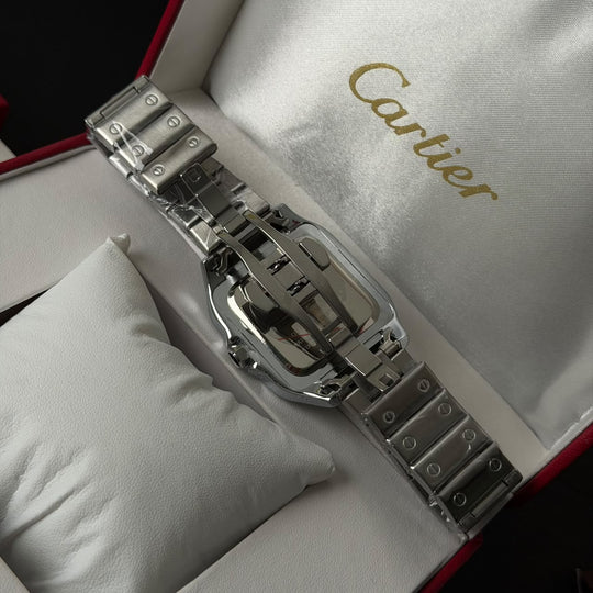 Cartier Santos Skeleton For Him - Silver Panda Dial - Giiz store
