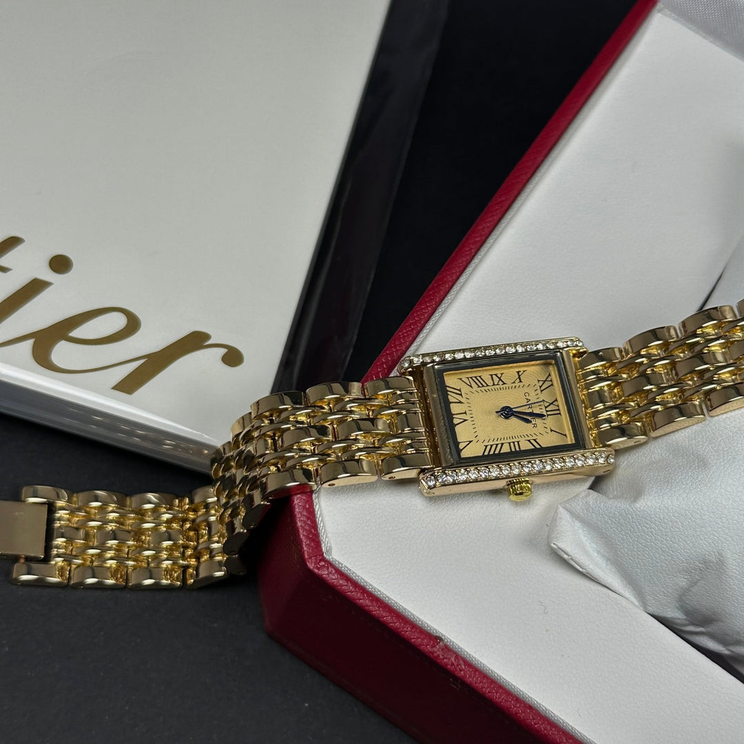 Cartier Tank Française Style For Her – Gold &amp; Champagne Diamond - Giiz store