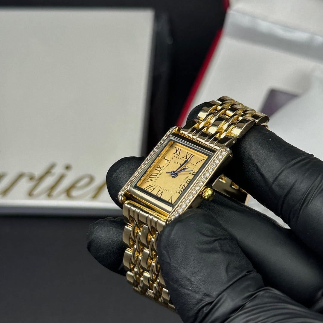 Cartier Tank Française Style For Her – Gold &amp; Champagne Diamond - Giiz store