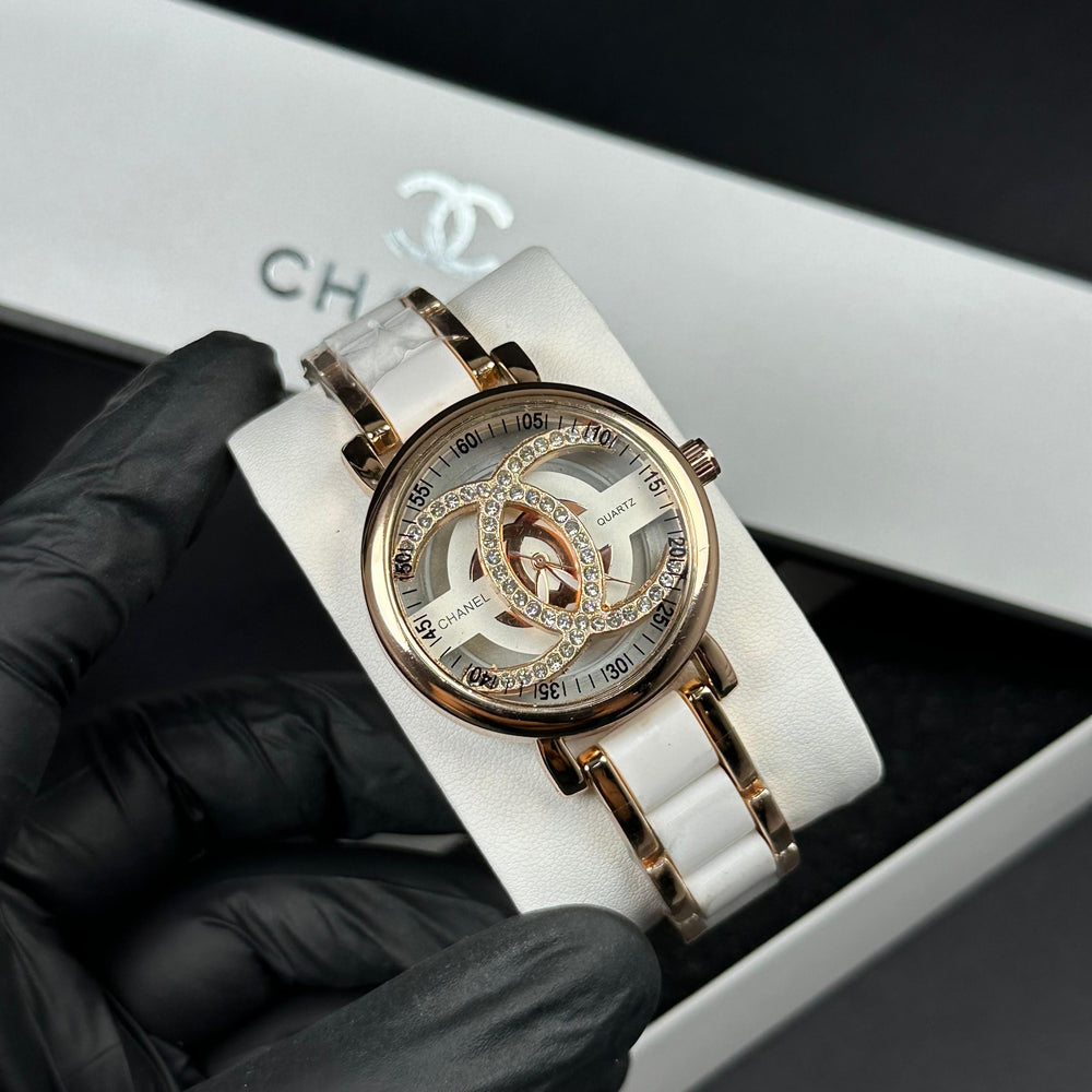 Chanel CC Crystal – Rose Gold White