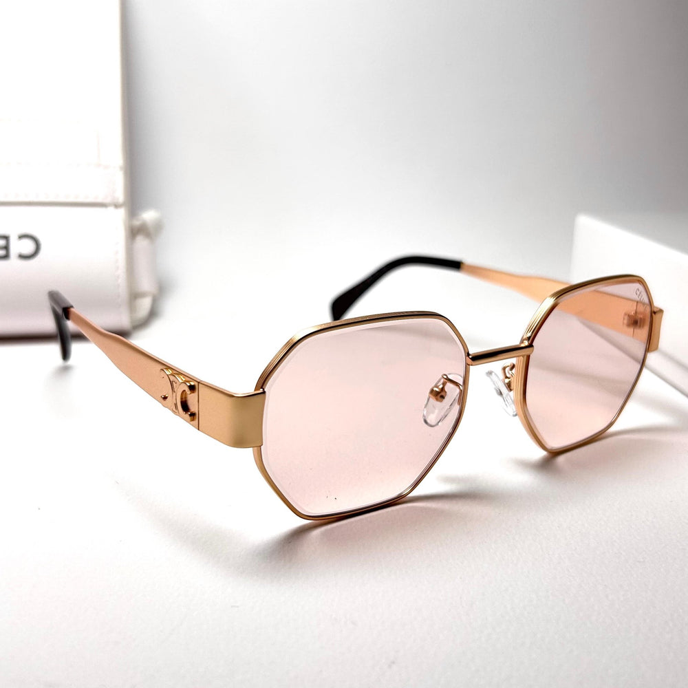 Celine Octagonal – Gold & Pinky Tint - Giiz store