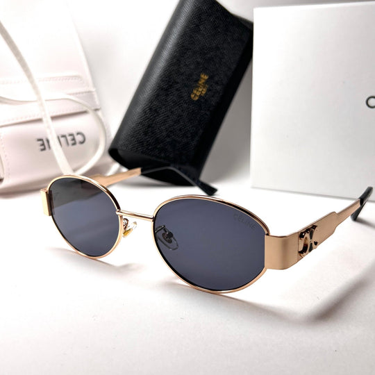 Celine Retro Oval – Golden Black - Giiz store
