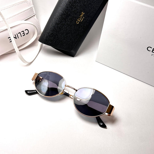 Celine Retro Oval – Golden Black - Giiz store