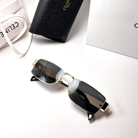 Celine Triomphe 01 Rectangular – Golden Black - Giiz store
