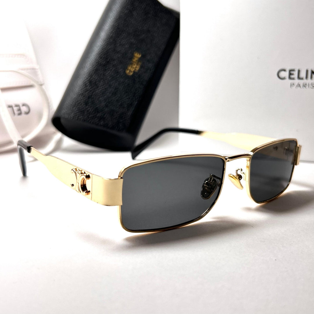 Celine Triomphe 01 Rectangular – Golden Black - Giiz store