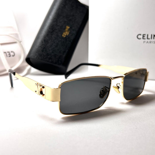 Celine Triomphe 01 Rectangular – Golden Black - Giiz store