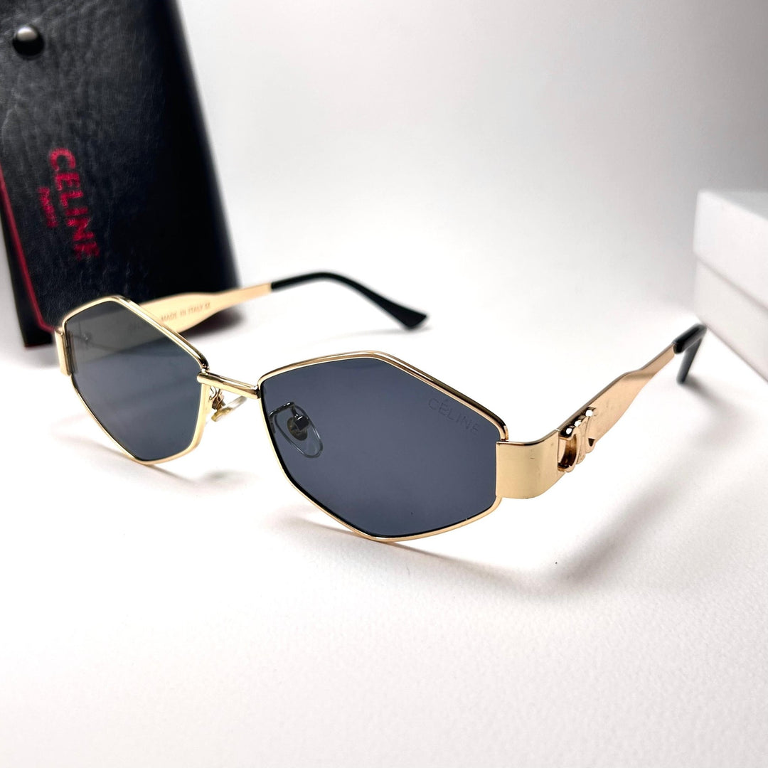 Celine Triomphe Geo - Golden Black - Giiz store