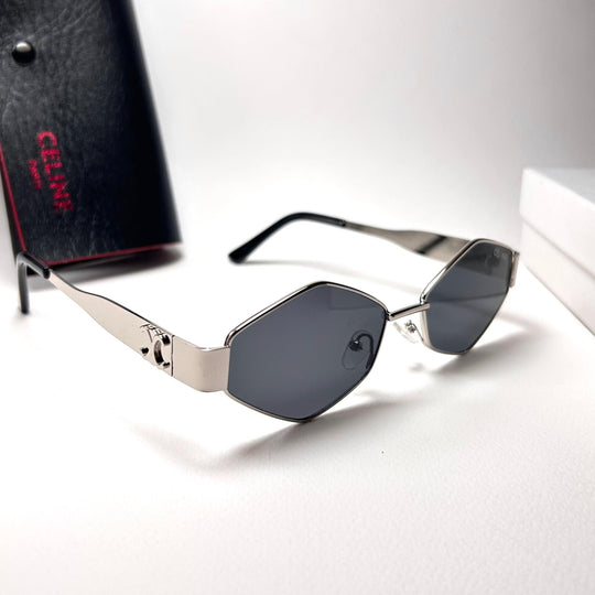 Celine Triomphe Geo - Silver Black - Giiz store
