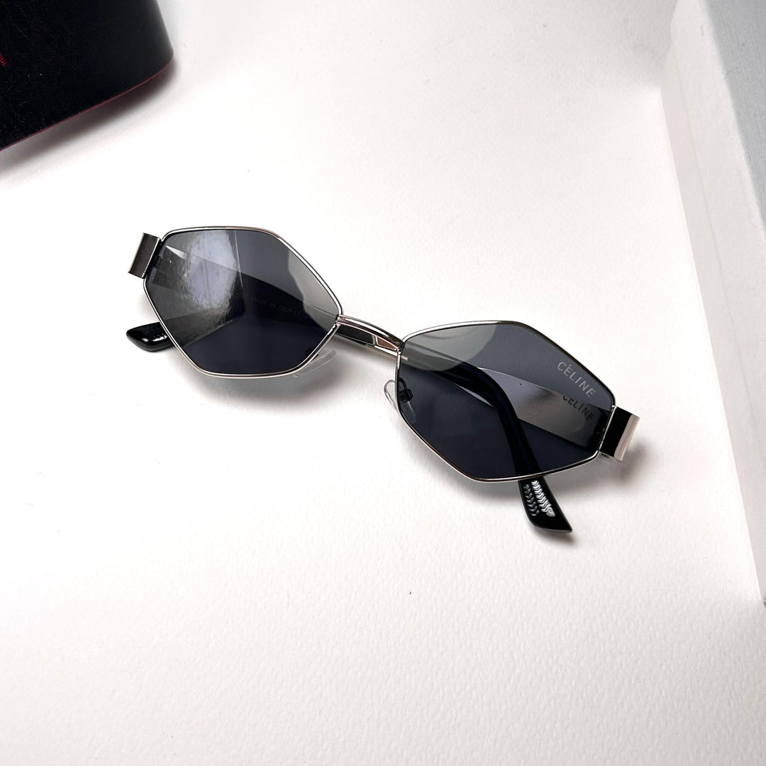 Celine Triomphe Geo - Silver Black - Giiz store