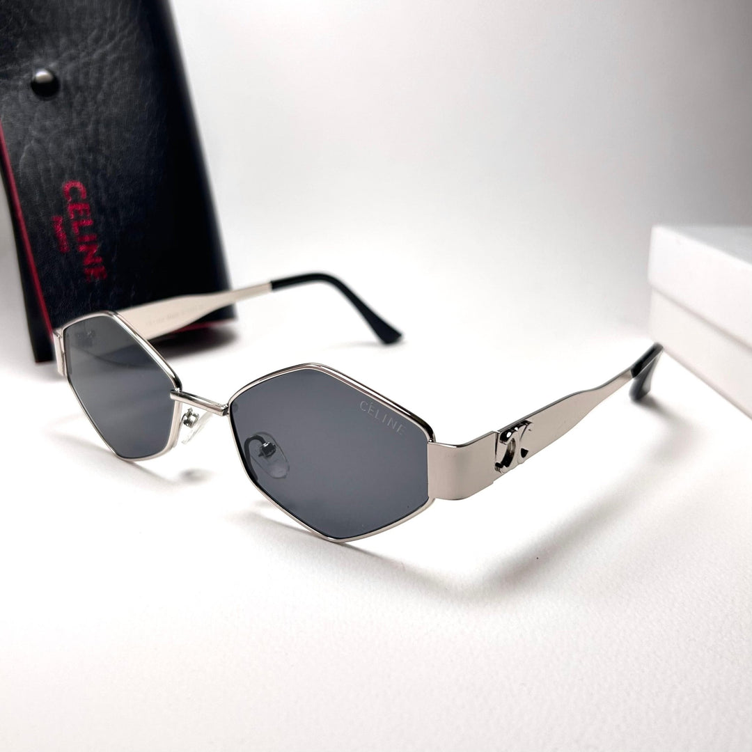 Celine Triomphe Geo - Silver Black - Giiz store