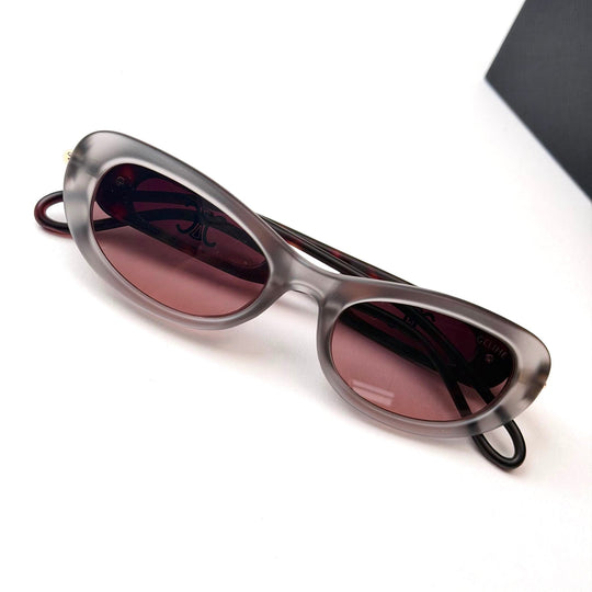 CELINE Triomphe Oval – Smoke Grey &amp; Burgundy - Giiz store