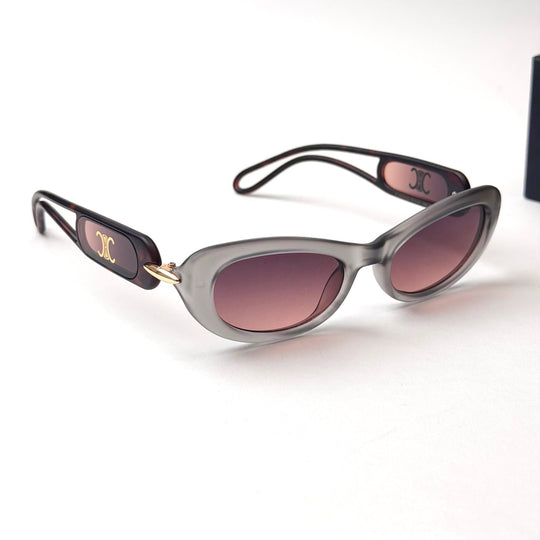 CELINE Triomphe Oval – Smoke Grey &amp; Burgundy - Giiz store
