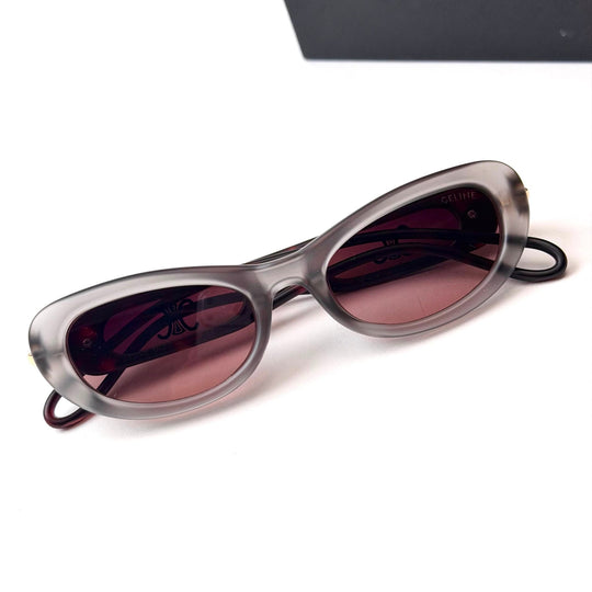 CELINE Triomphe Oval – Smoke Grey &amp; Burgundy - Giiz store