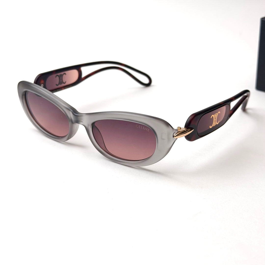 CELINE Triomphe Oval – Smoke Grey & Burgundy - Giiz store