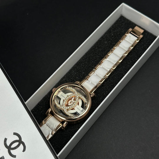 Chanel CC Crystal – Rose Gold White - Giiz store