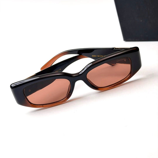 Chanel CH5544 Rectangle – Black Brown Gold - Giiz store