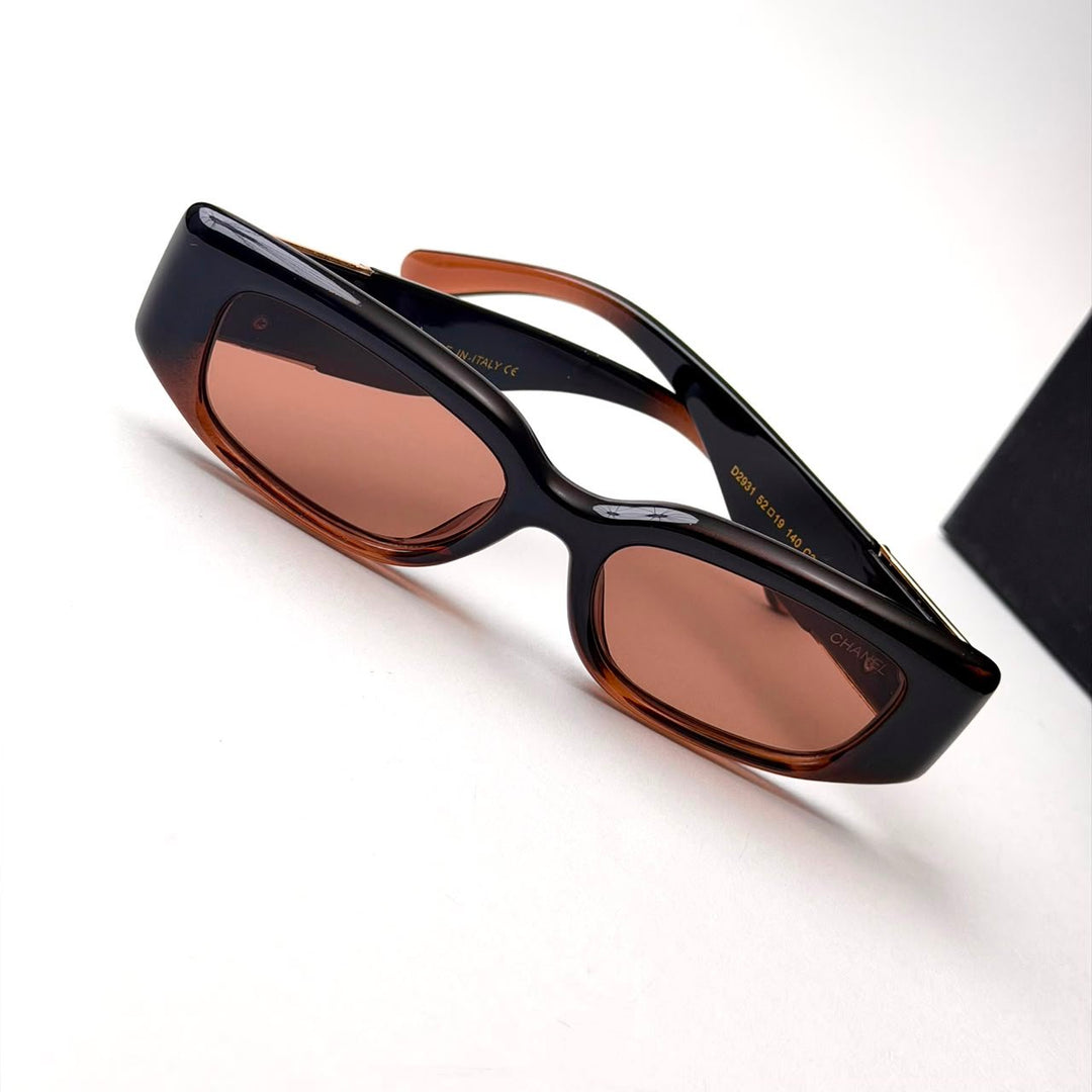 Chanel CH5544 Rectangle – Black Brown Gold - Giiz store