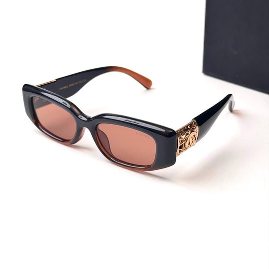 Chanel CH5544 Rectangle – Black Brown Gold - Giiz store
