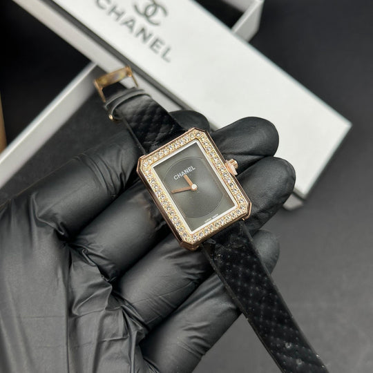 Chanel Crystal Rectangle – Rose Gold Black - Giiz store