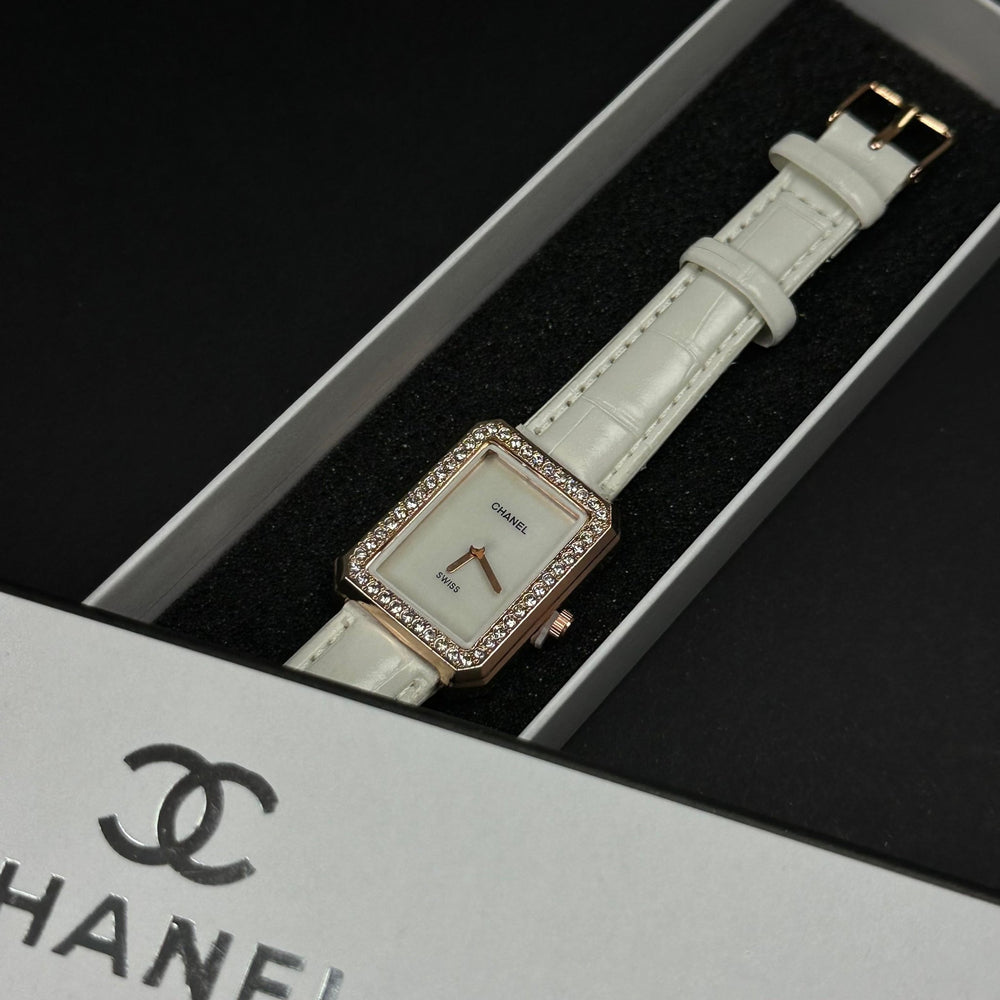 Chanel Crystal Rectangle – Rose Gold White - Giiz store