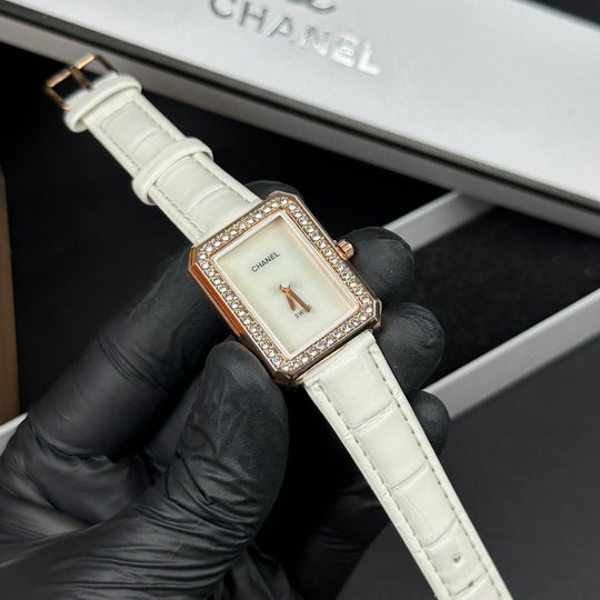Chanel Crystal Rectangle – Rose Gold White - Giiz store