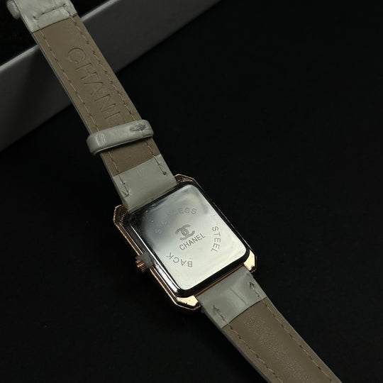 Chanel Crystal Rectangle – Rose Gold White