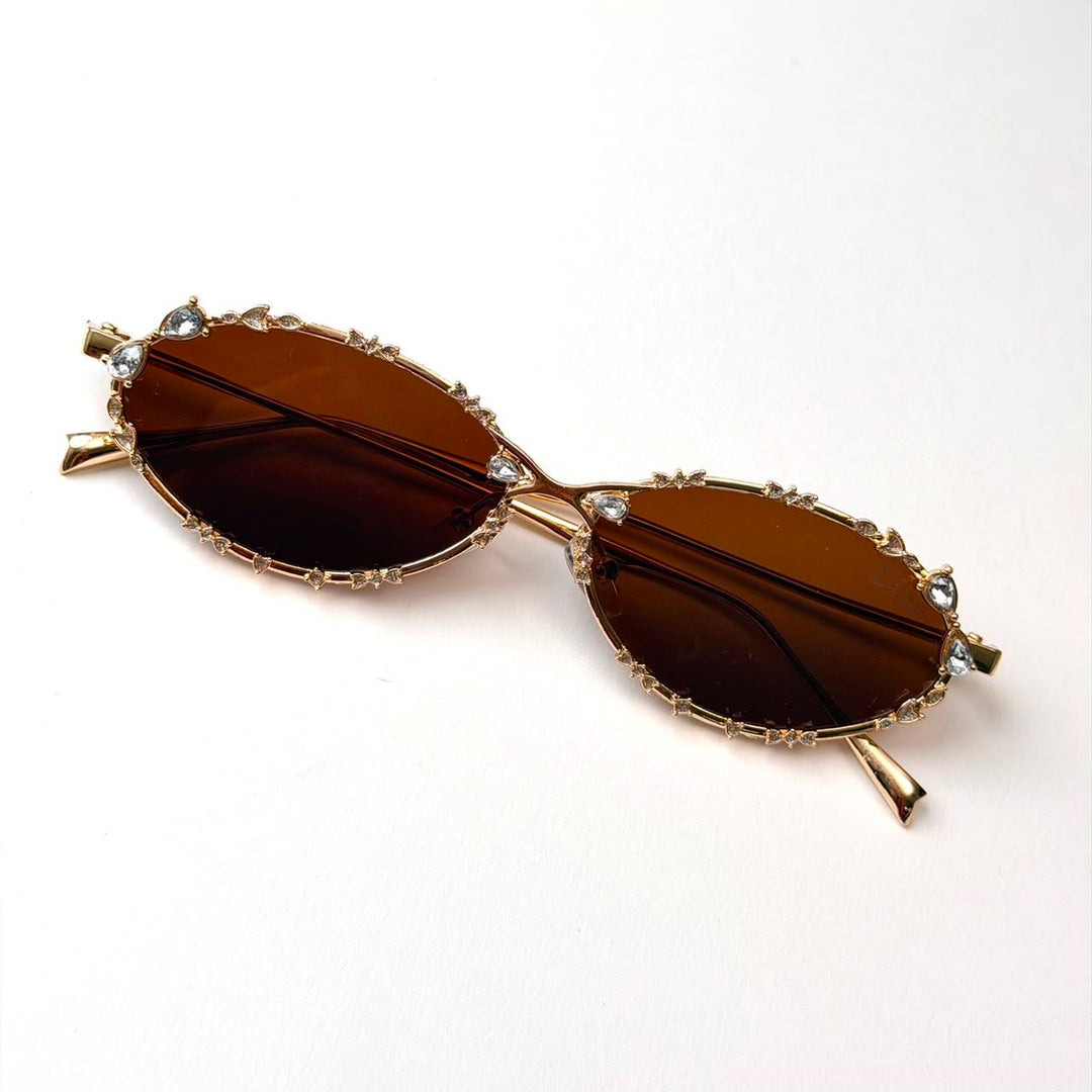 DIOR Crystal Oval – Gold Brown - Giiz store