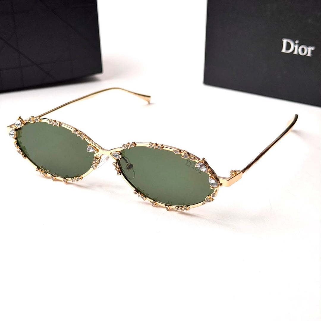 DIOR Crystal Oval – Gold Green - Giiz store