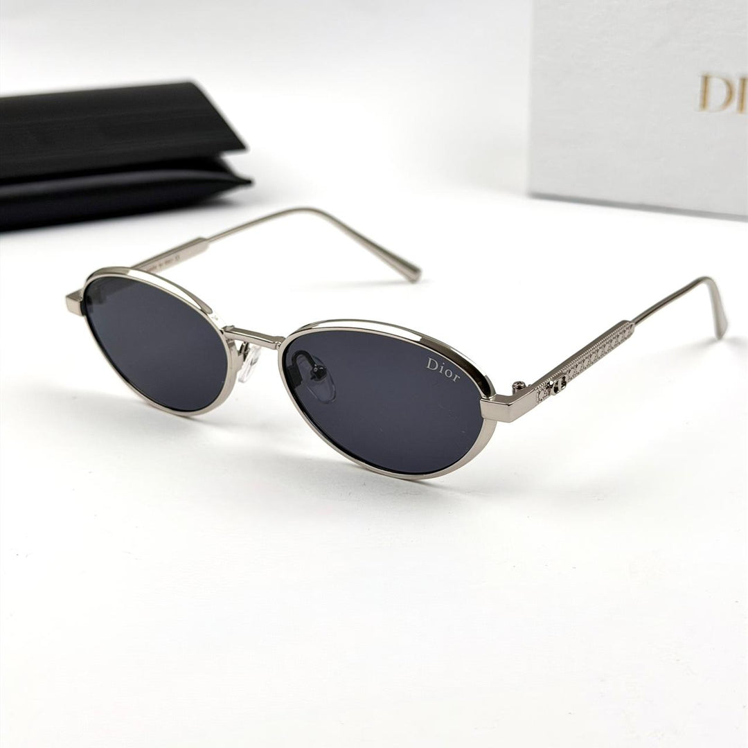Dior Oval Cannage R1U B0A1 - Silver Black - Giiz store