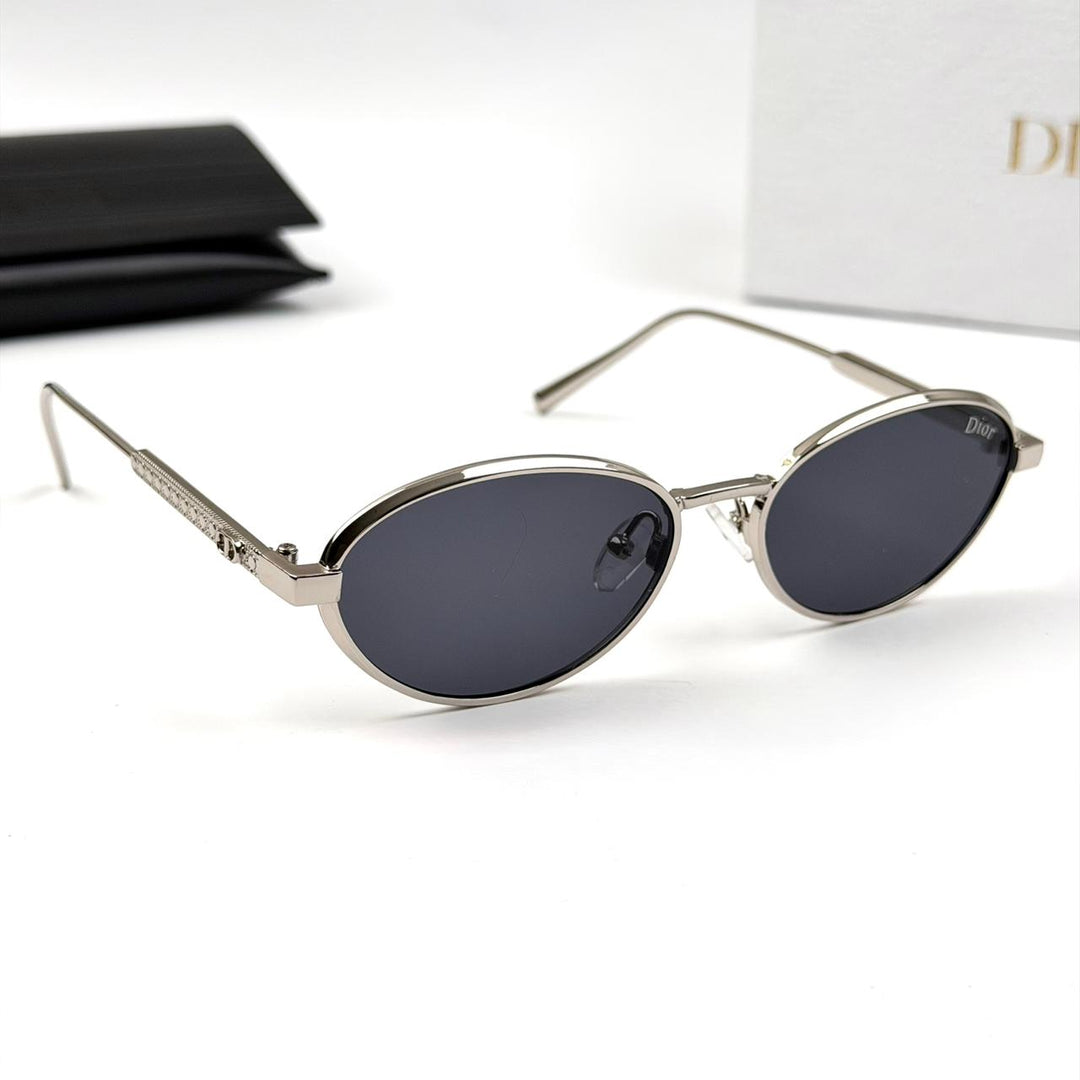 Dior Oval Cannage R1U B0A1 - Silver Black - Giiz store