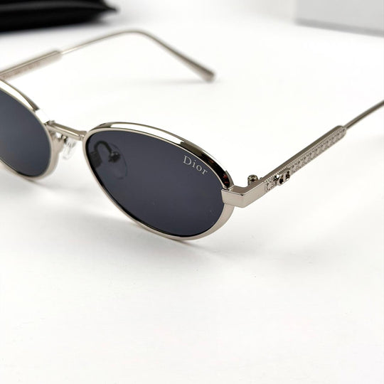 Dior Oval Cannage R1U B0A1 - Silver Black - Giiz store