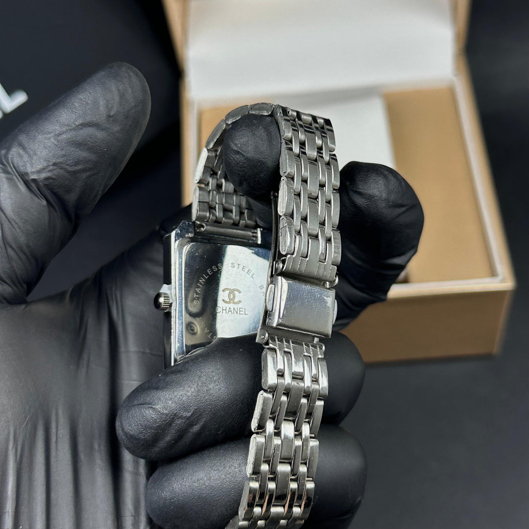 Chanel Crystal Rectangle – Silver White