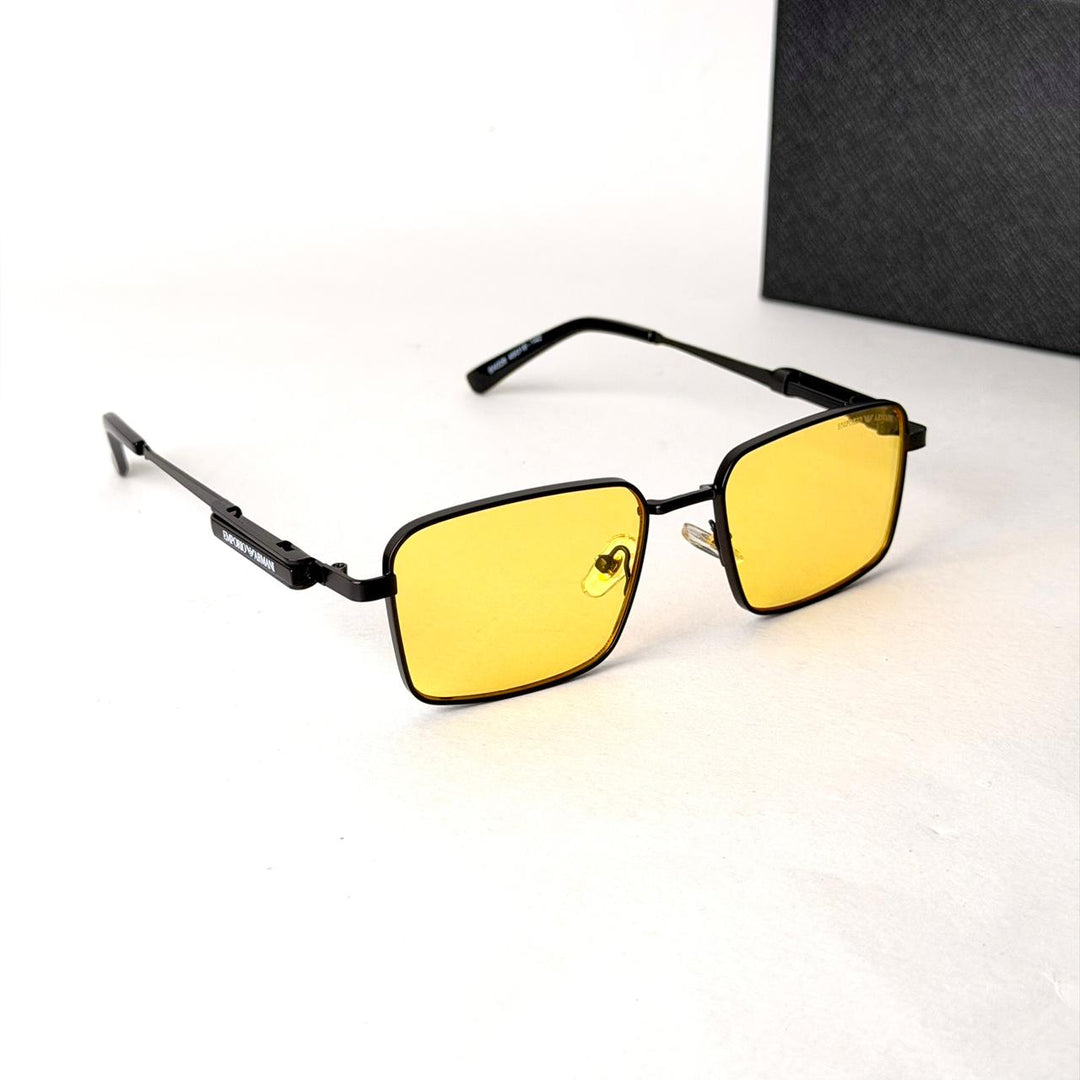Emporio Armani Metro Square – Matte Black / Yellow - Giiz store