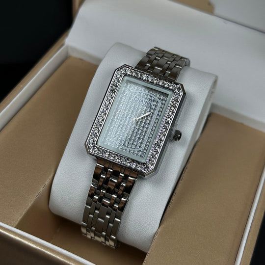 Chanel Crystal Rectangle – Silver White