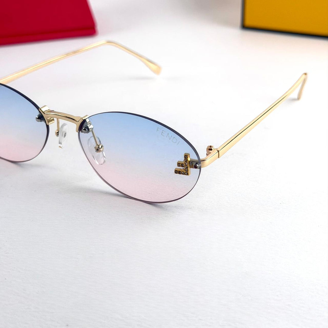 Fendi Oval Gradient Gold – Blue Pink - Giiz store