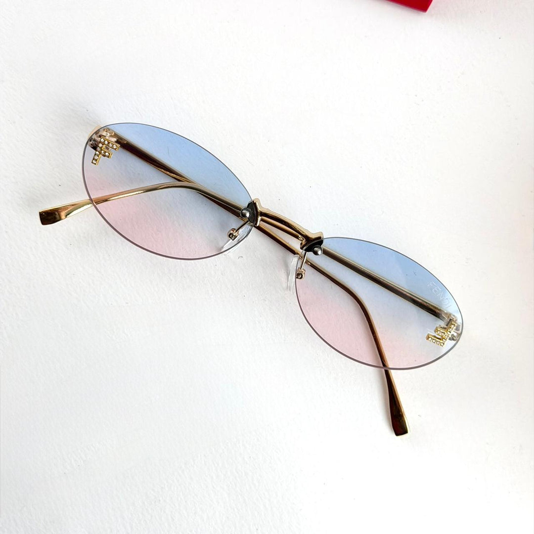 Fendi Oval Gradient Gold – Blue Pink - Giiz store
