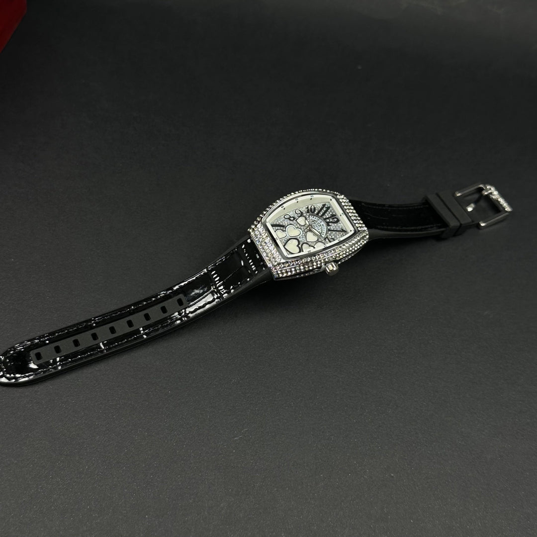 Franck Muller Vanguard Heart For Her – Black & Silver Diamond - Giiz store