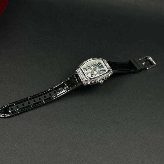 Franck Muller Vanguard Heart For Her – Black &amp; Silver Diamond - Giiz store